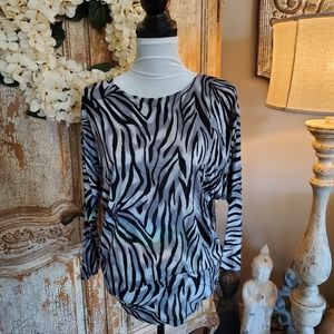Zebra print long-sleeved Top New.